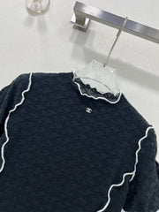 Jacquard slim-fit knit top