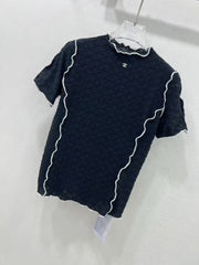 Jacquard slim-fit knit top
