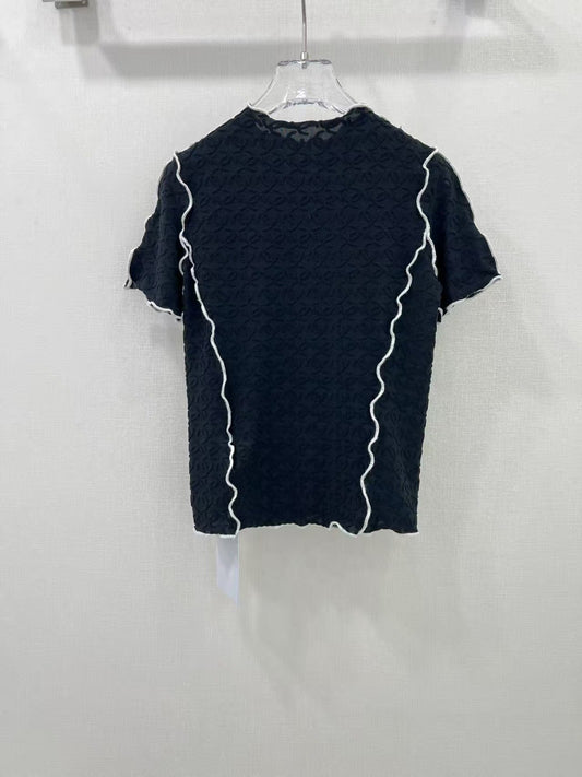 Jacquard slim-fit knit top