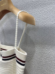 Knitted suspenders + skirt