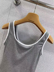 Lettering lace vest