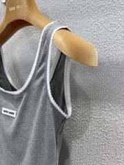 Lettering lace vest