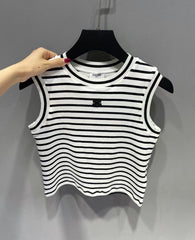 classic striped logo vest
