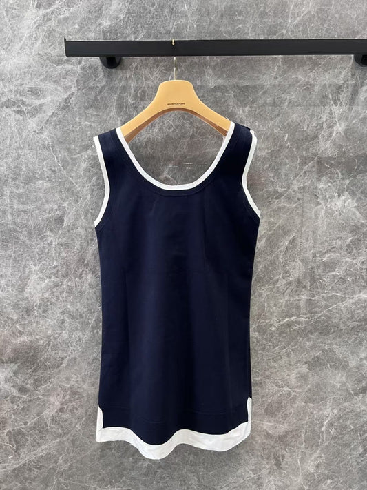 Jacquard-knit mini vest dress