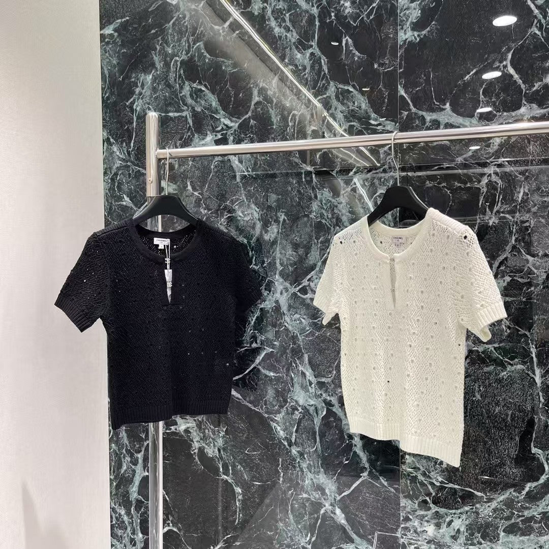 Gestrickte, hohle kurze Ärmel