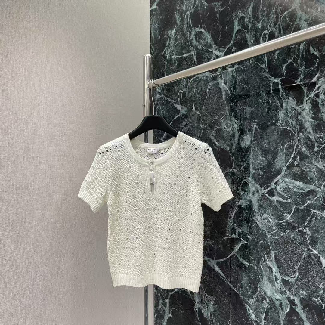 Gestrickte, hohle kurze Ärmel