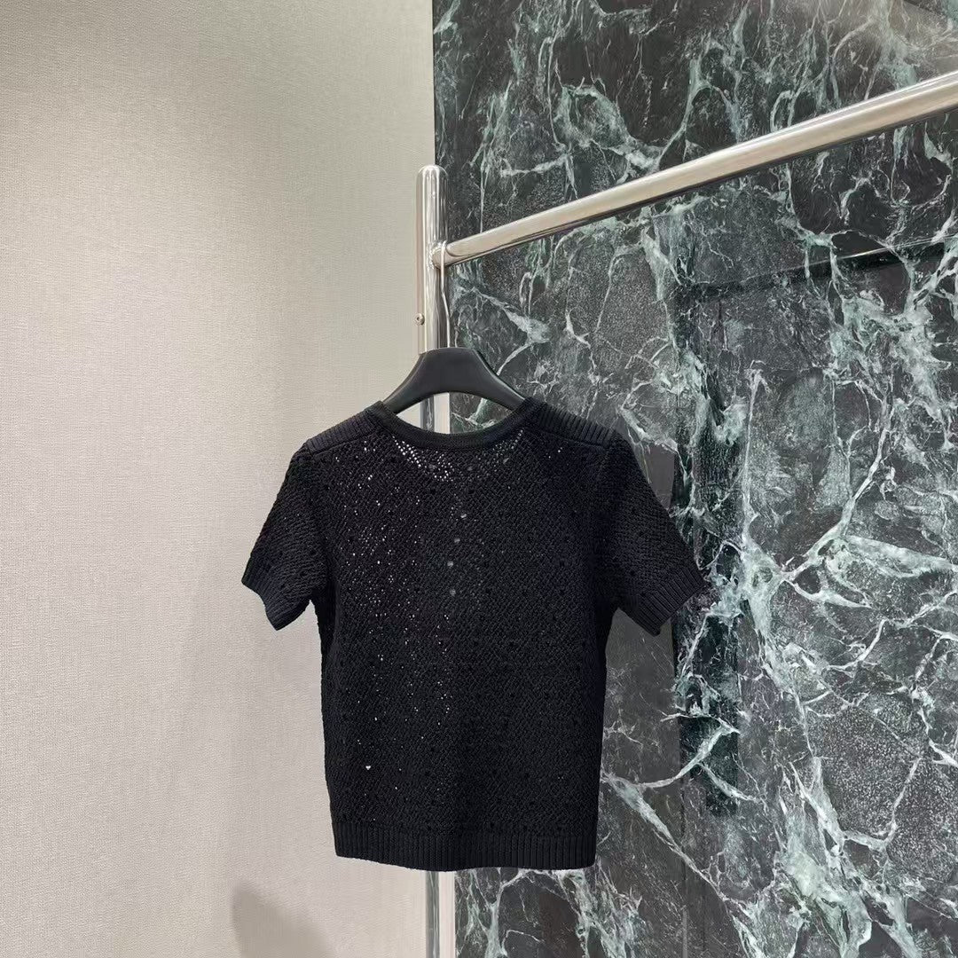 Gestrickte, hohle kurze Ärmel