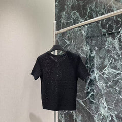 Knitted hollow short sleeves