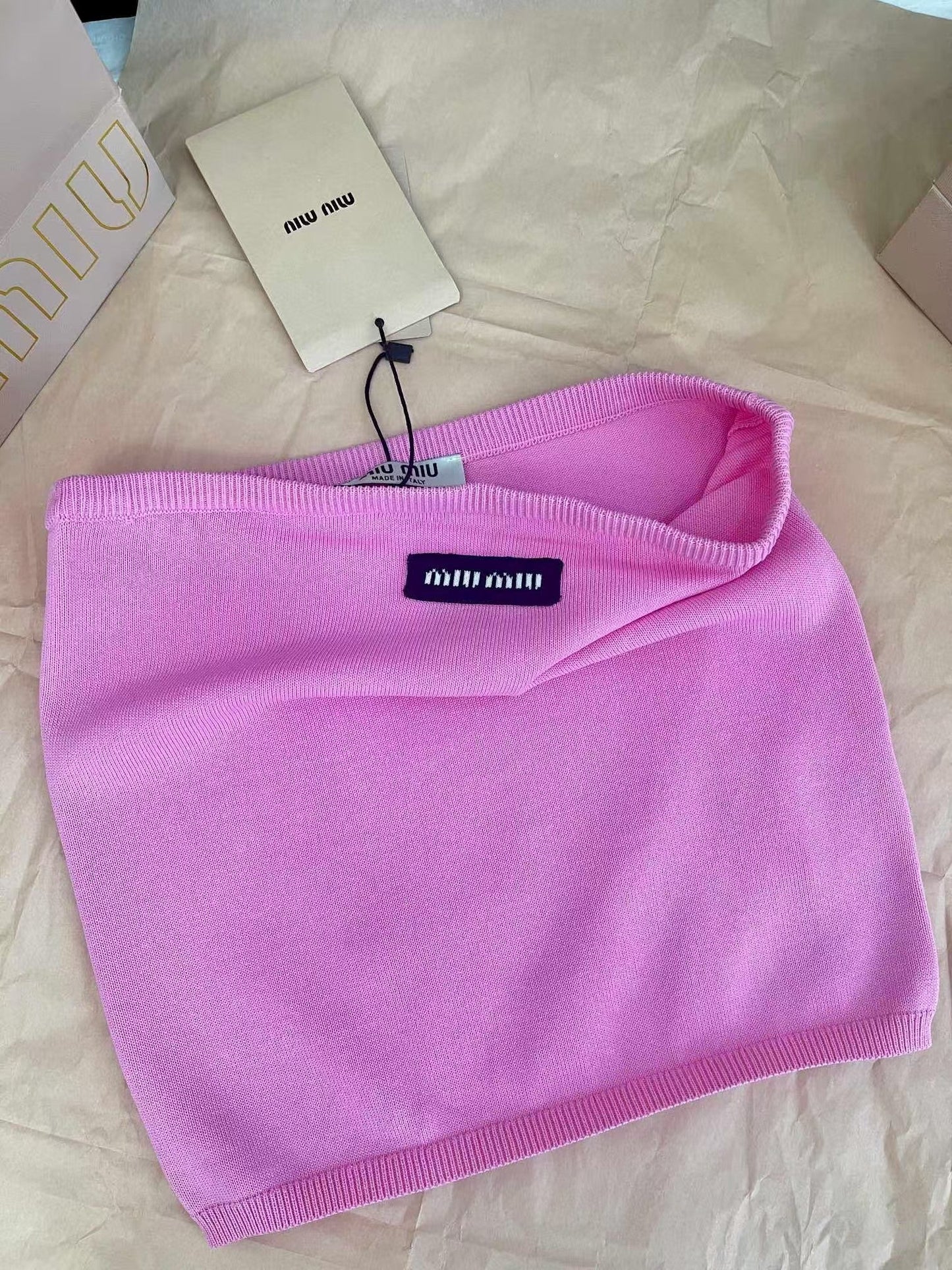 Jacquard-Tube-Top mit Schriftzug