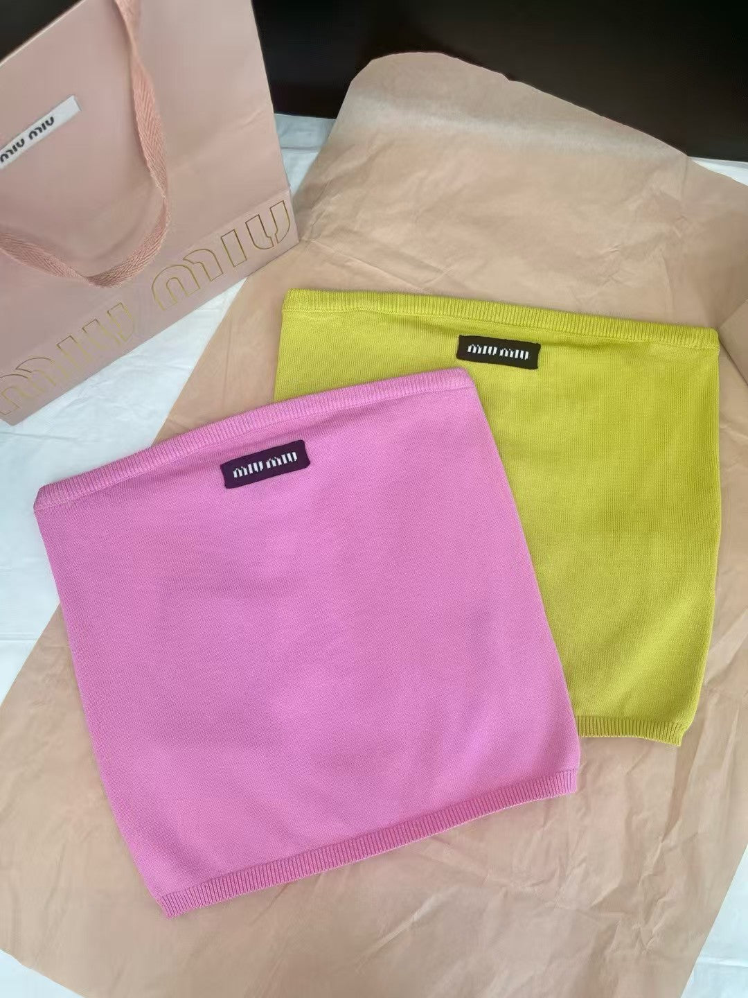 Jacquard-Tube-Top mit Schriftzug