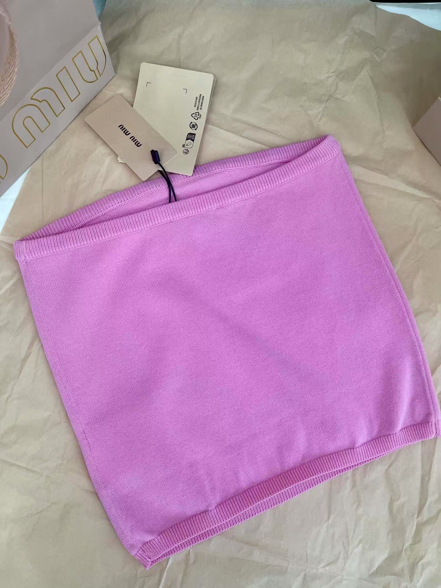 Jacquard-Tube-Top mit Schriftzug