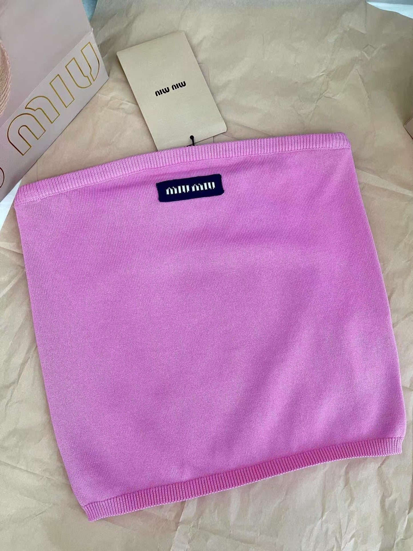 Jacquard-Tube-Top mit Schriftzug