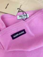 Lettering jacquard tube top