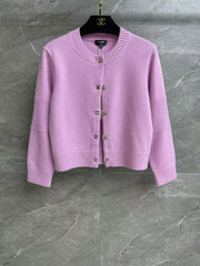Cashmere cardigan with school bag button