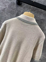 25 Spring/Summer New Arrivals Letter Micro Logo Polo Neck Short Sleeve Knit