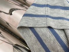 25NEW Striped Knitted Short-Sleeved Top