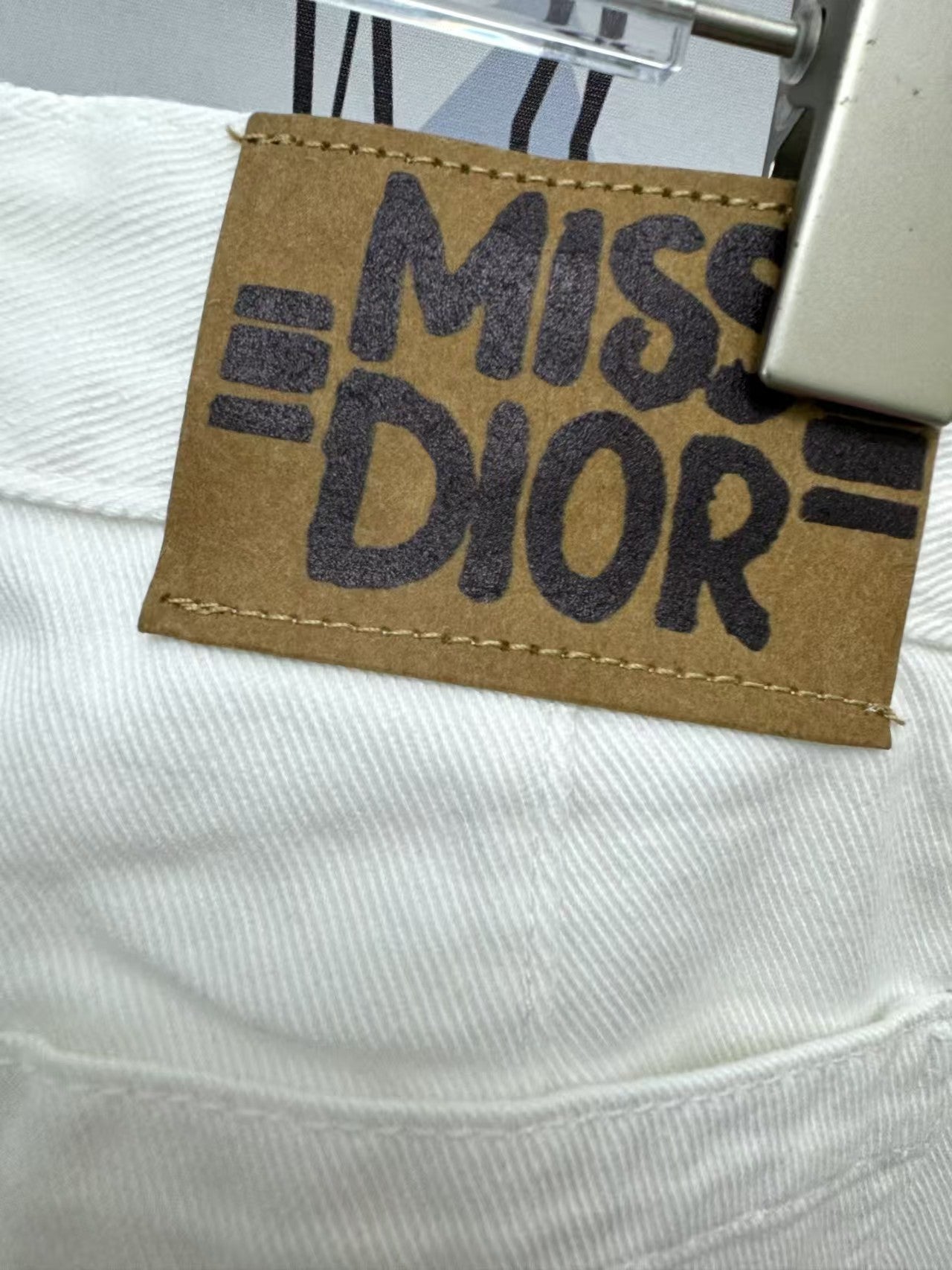 New arrival double front pocket printed letter denim