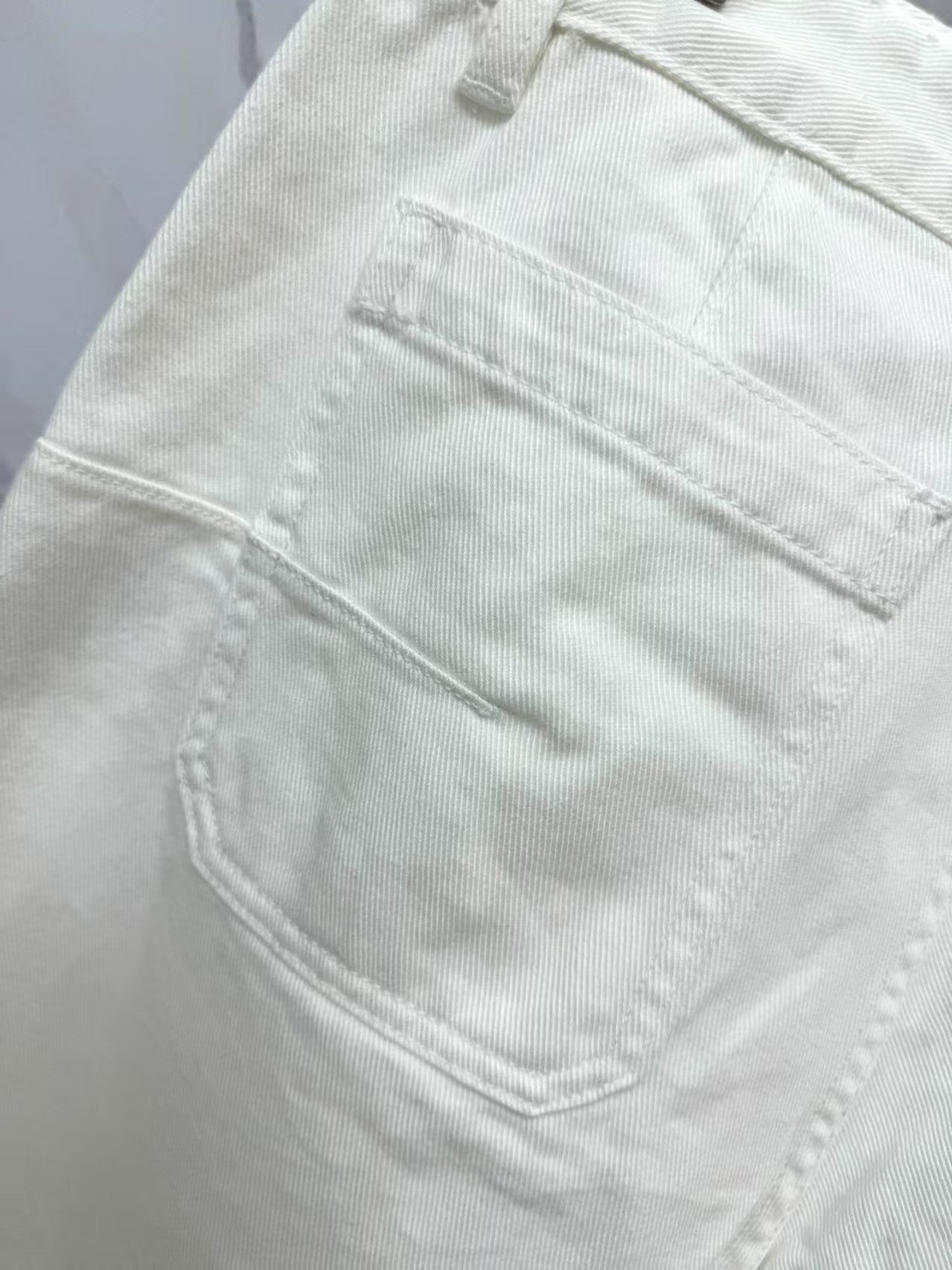 New arrival double front pocket printed letter denim