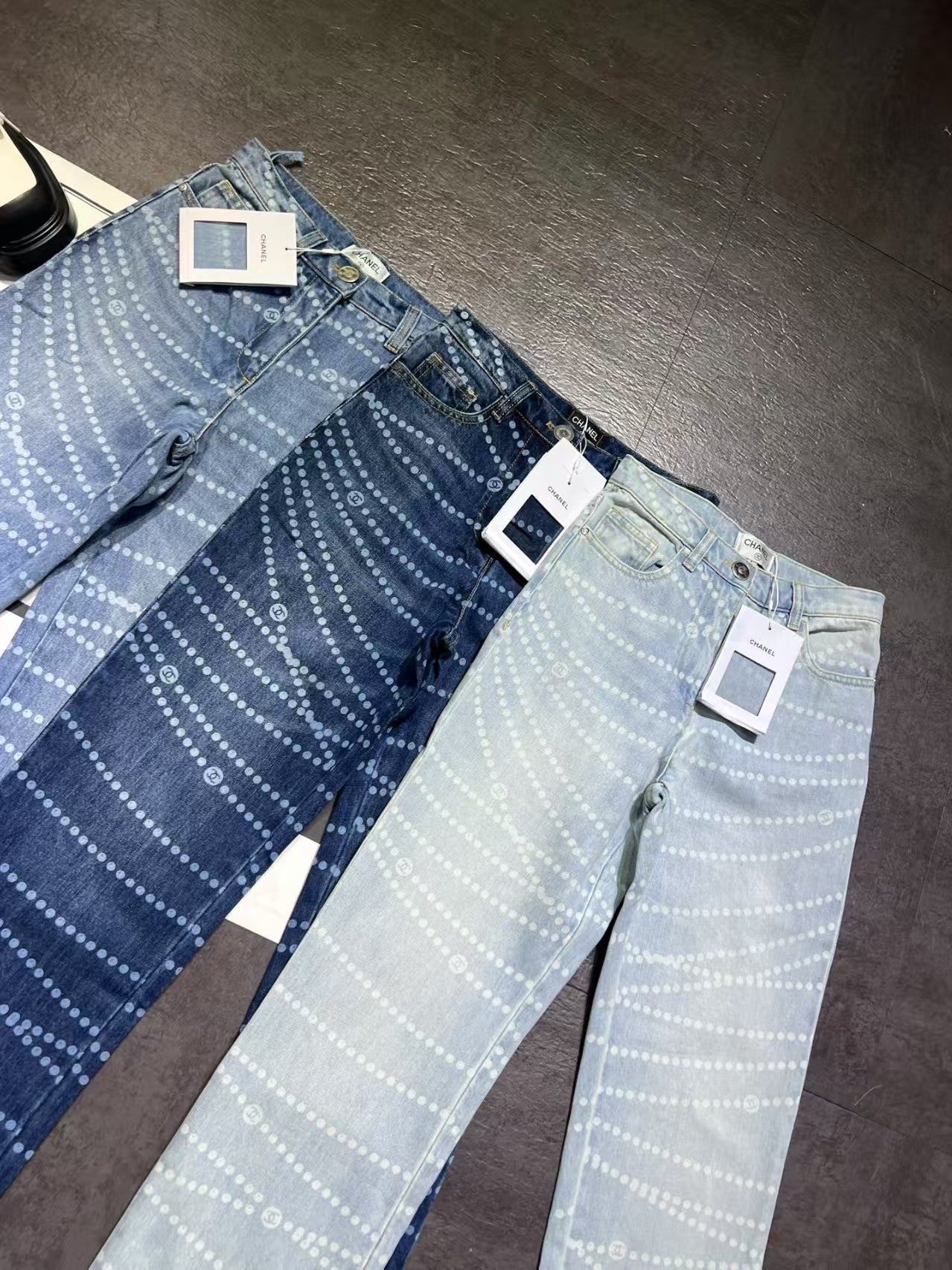 Pantalon droit en denim nacré, nouveauté printemps/été, 25p