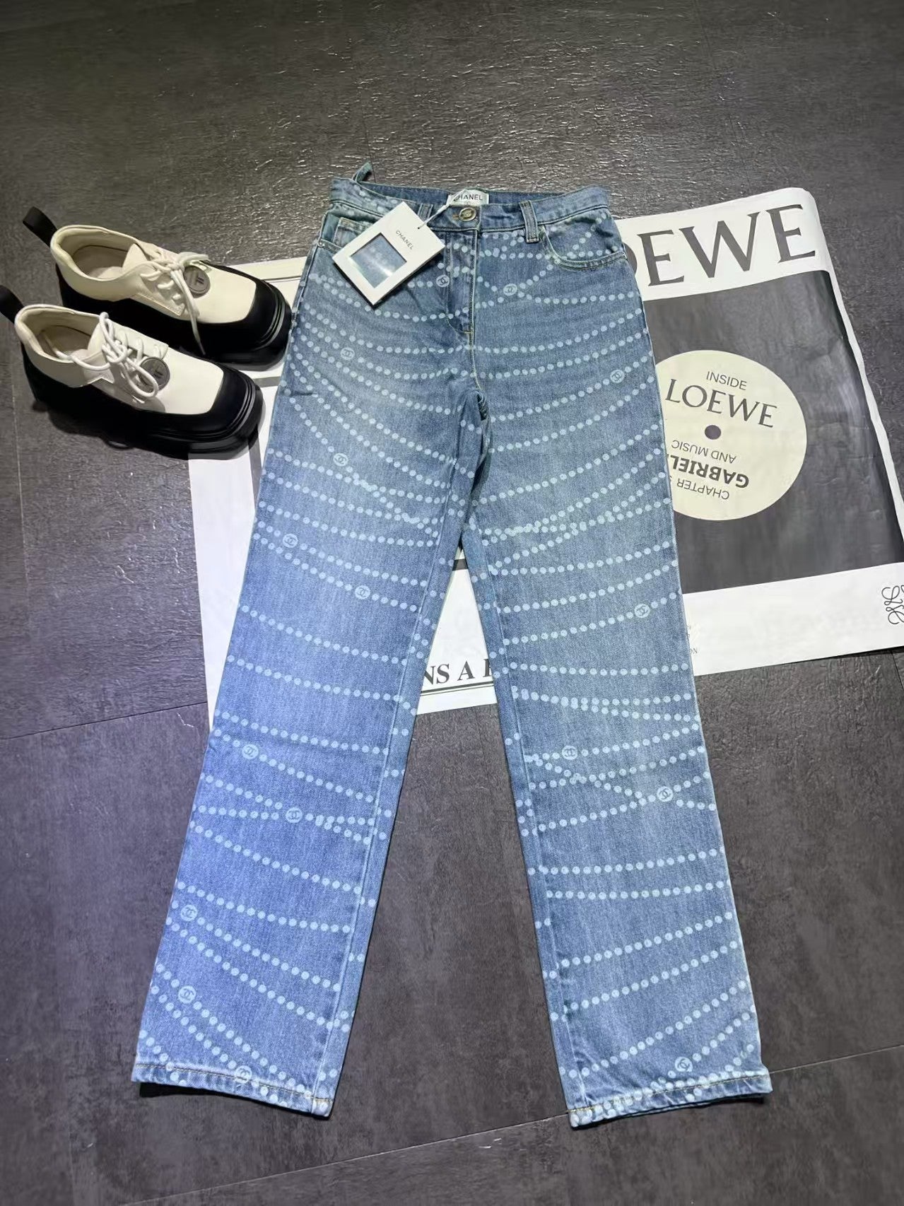 Pantalon droit en denim nacré, nouveauté printemps/été, 25p