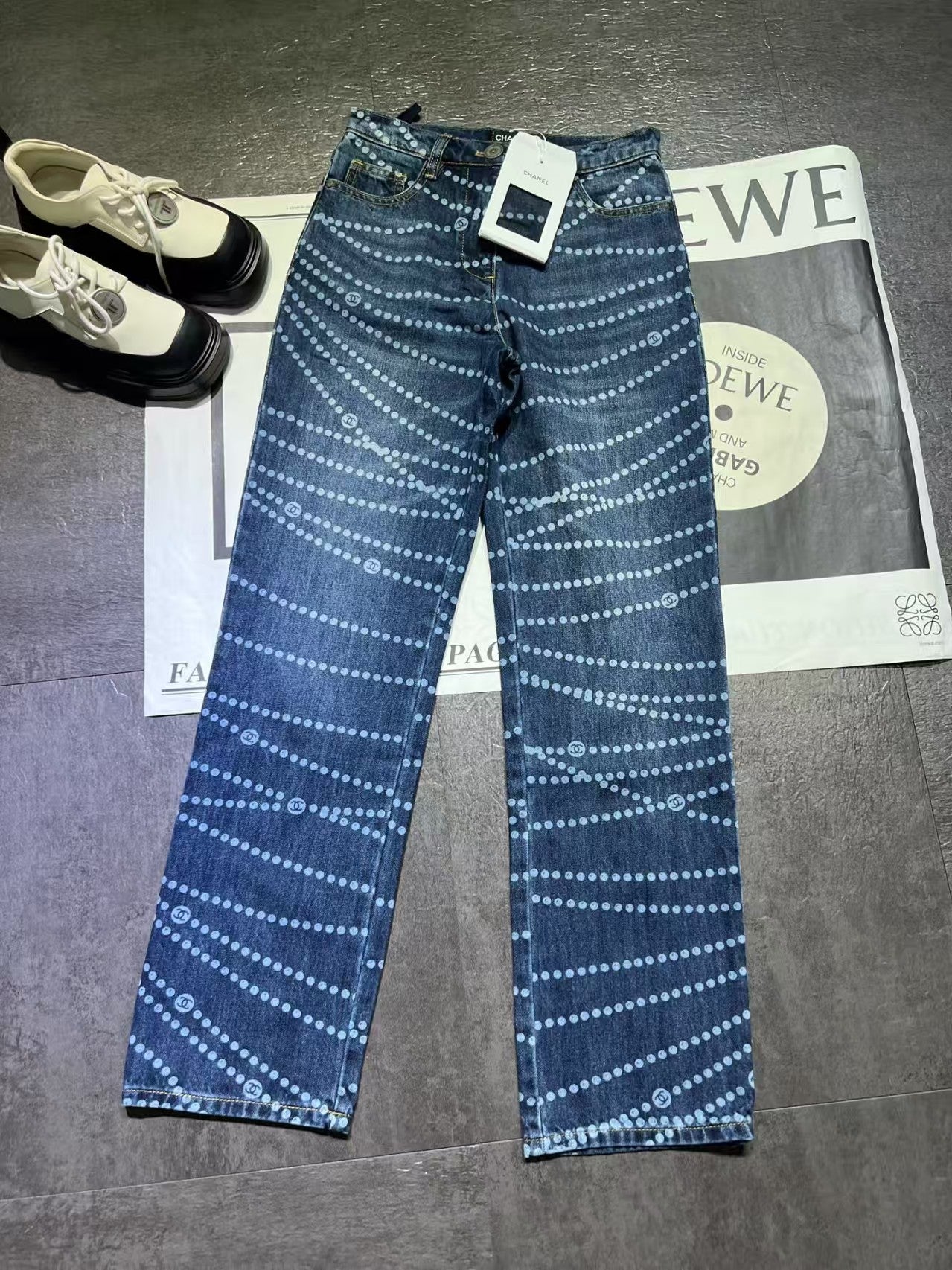 Pantalon droit en denim nacré, nouveauté printemps/été, 25p