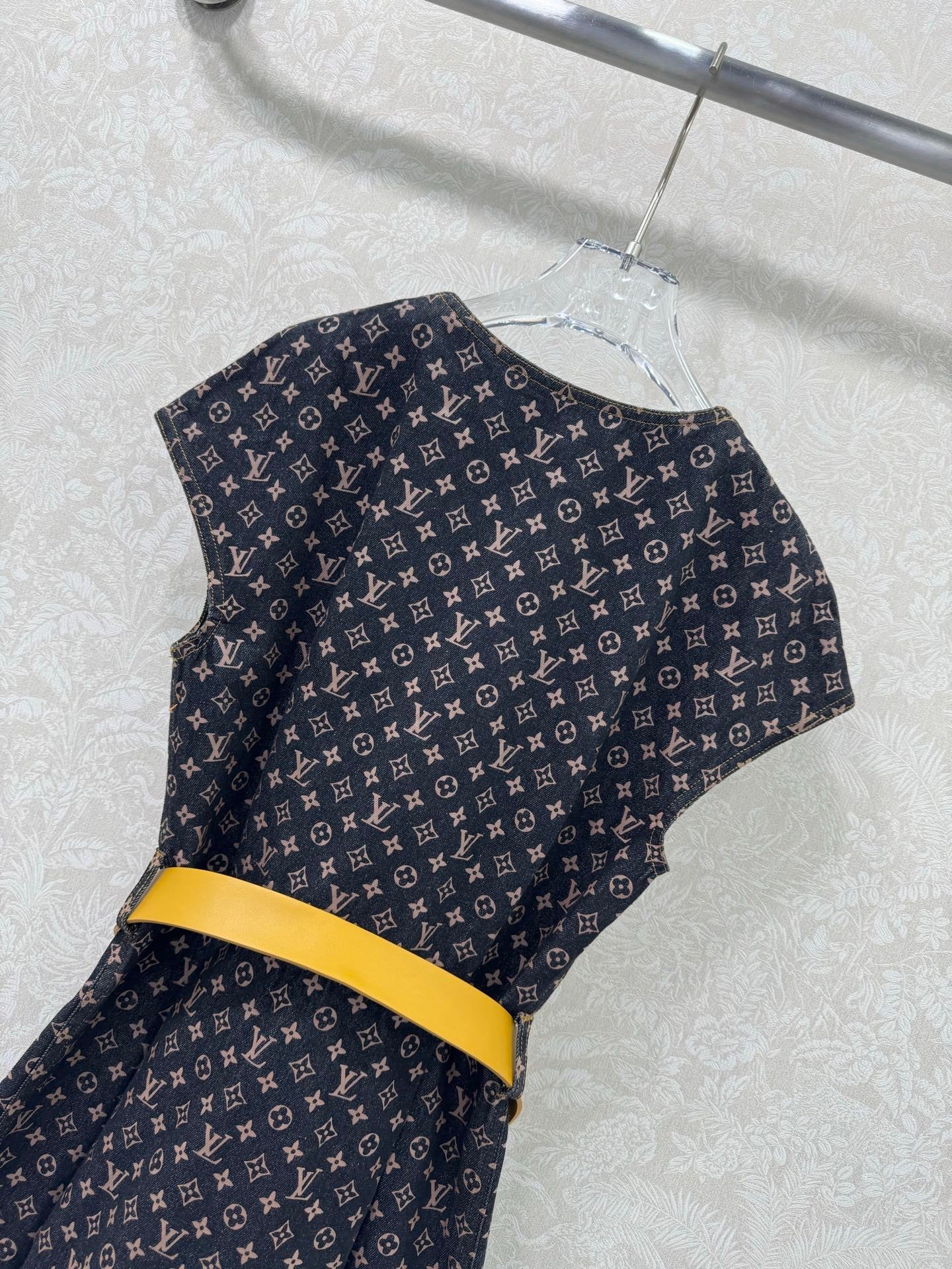 Monogram Denim Dress with Belt