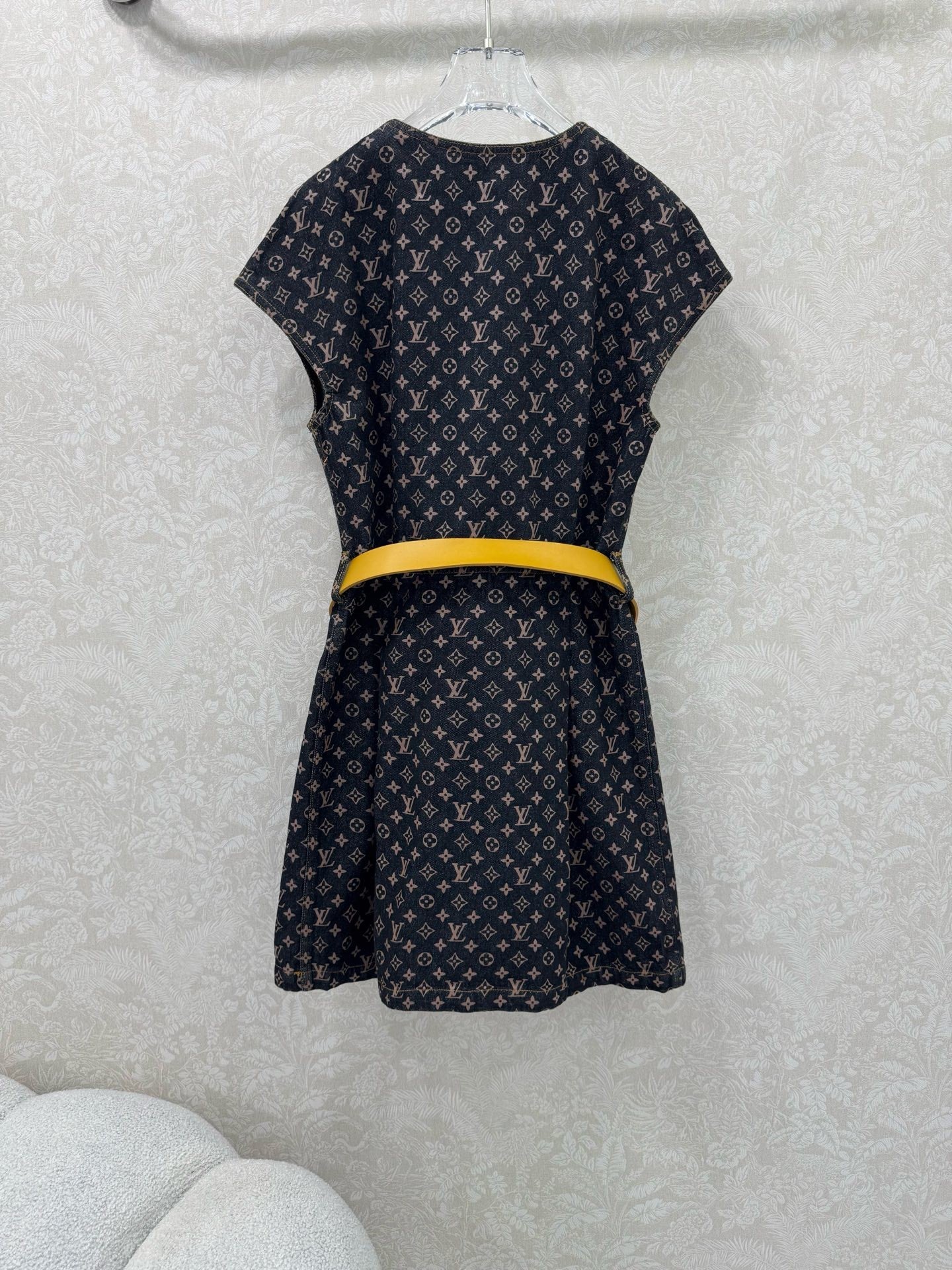 Monogram Denim Dress with Belt