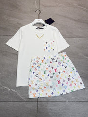 Color-Clash Monogram Co-ord Sets with Chain Accents