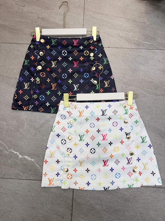 Color-Clash Monogram Co-ord Sets with Chain Accents