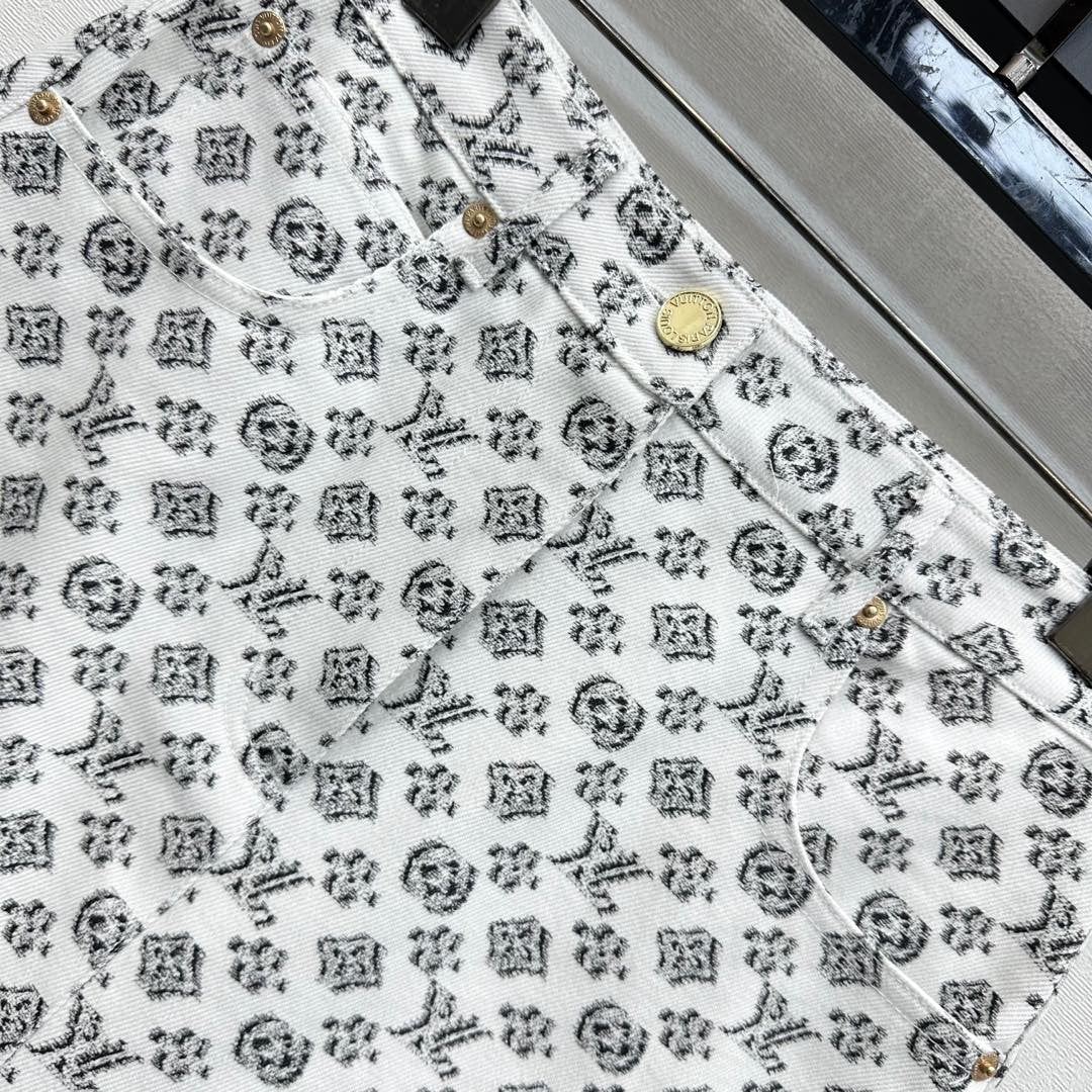 Monogram-Print A-Line Mini Skirt