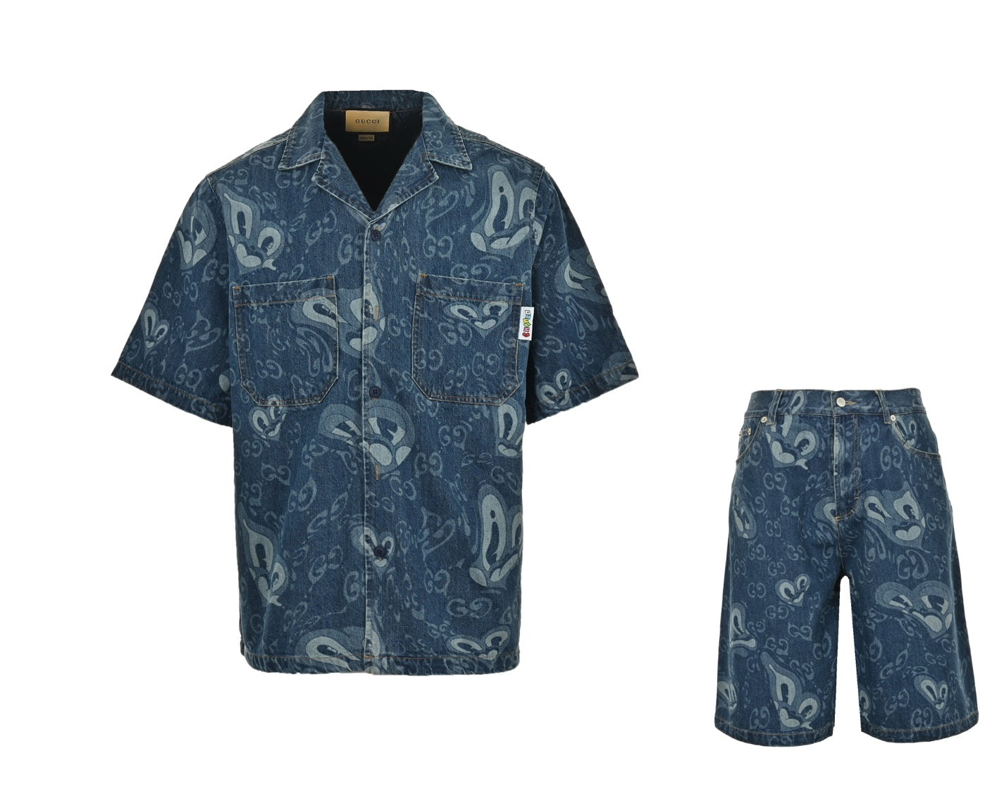 flüssiger herzförmiger Jeansanzug 