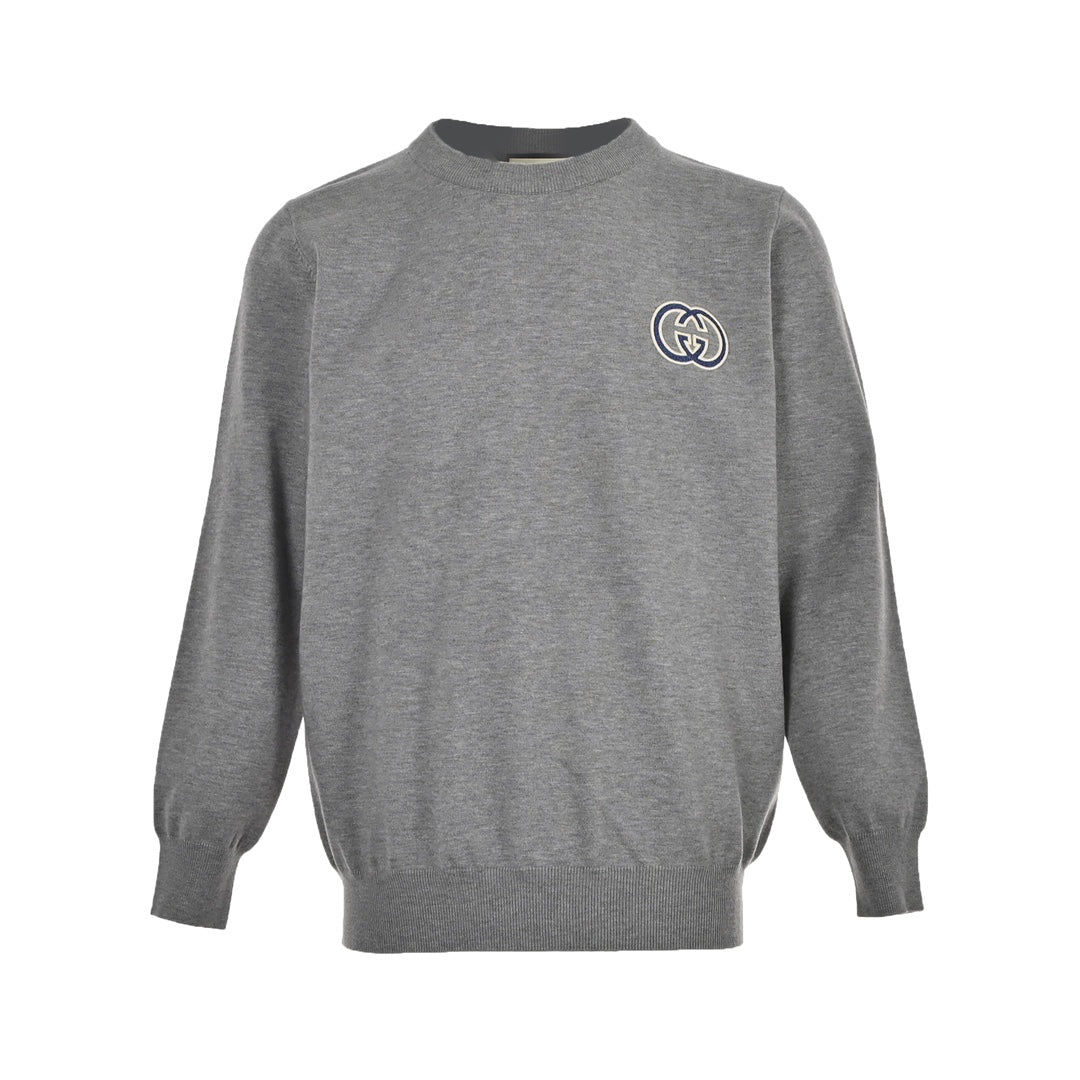 Pull tricoté avec petit logo brodé Double G