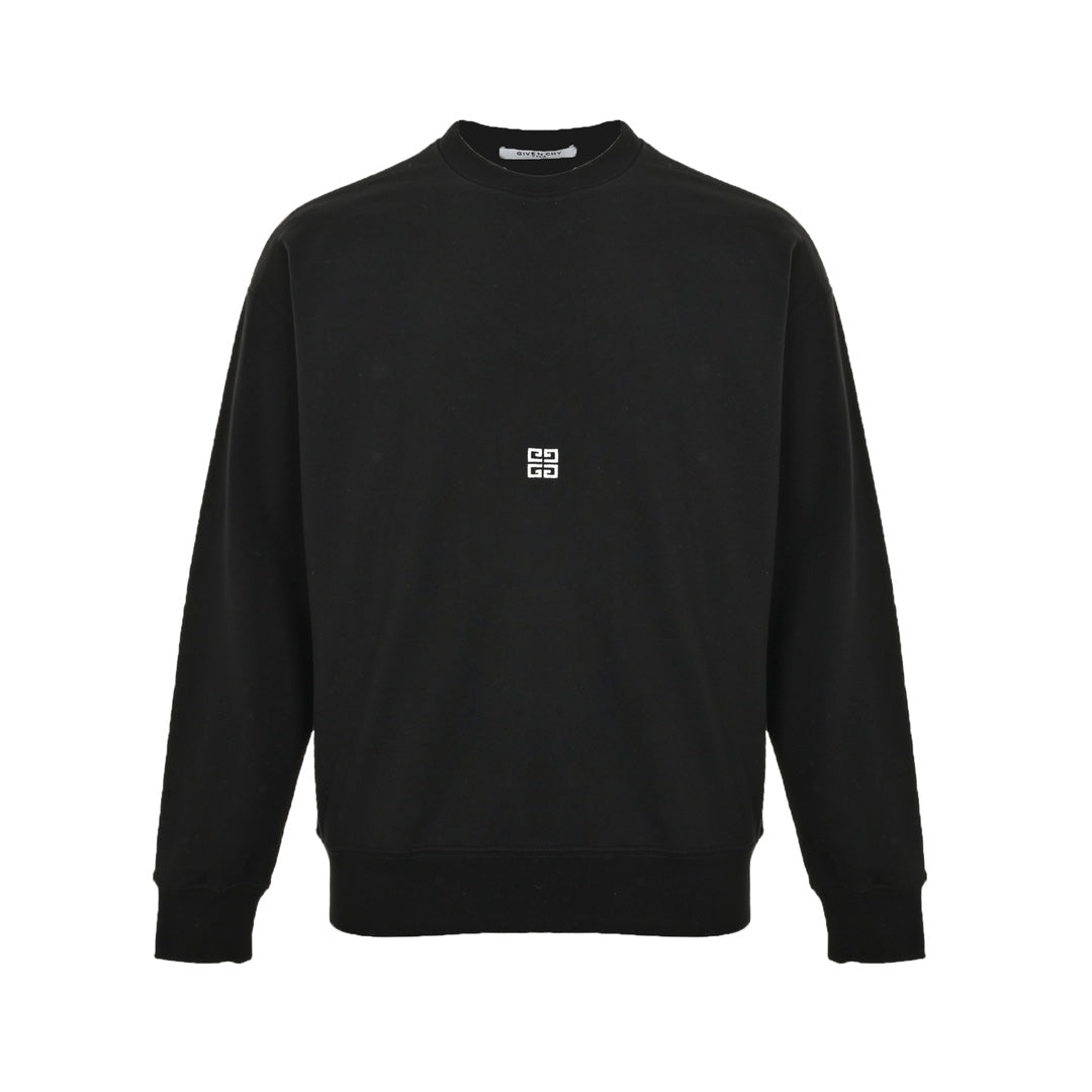 Rundhals-Sweatshirt mit gesticktem Buchstabenlogo auf Vorder- und Rückseite