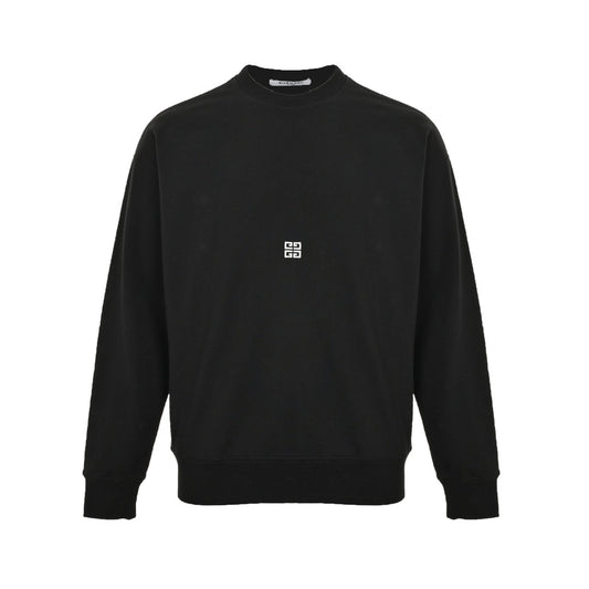 Rundhals-Sweatshirt mit gesticktem Buchstabenlogo auf Vorder- und Rückseite