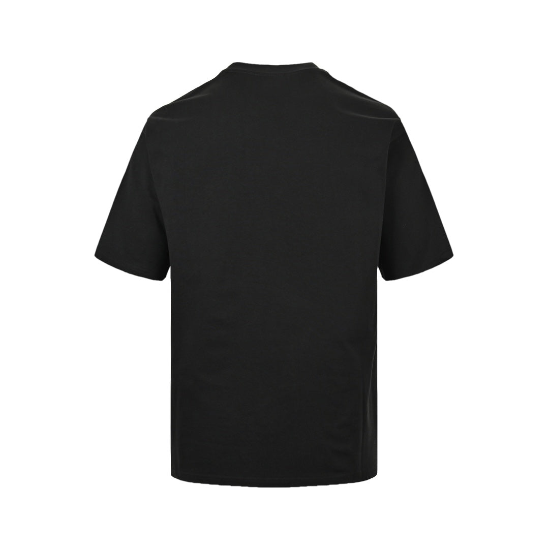 Kurze Ärmel mit Dreiecksstickerei an der Tasche 