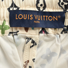 Chemise à manches courtes en soie imprimée all-over 
