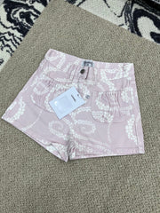 Printed Denim Shorts
