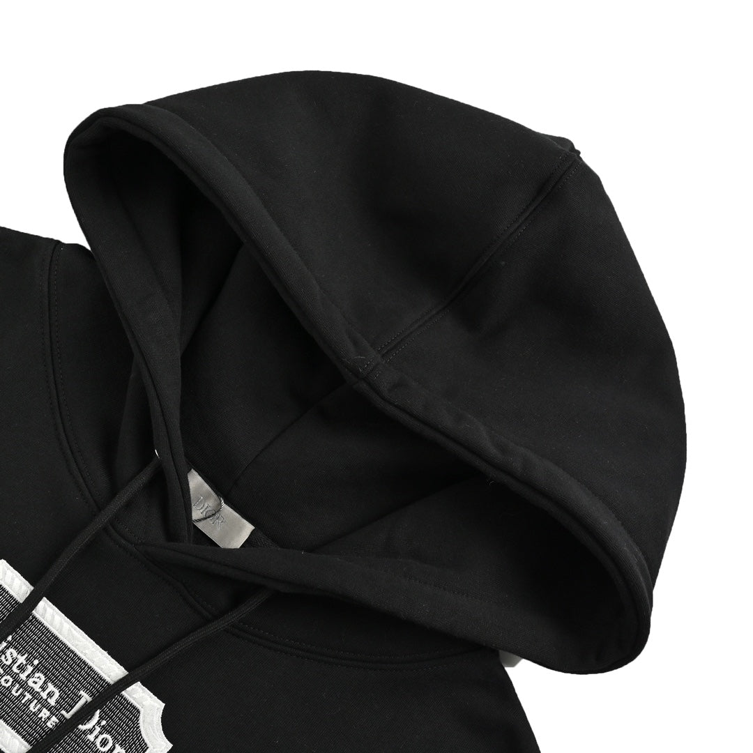 Sweat à capuche avec logo argenté brodé