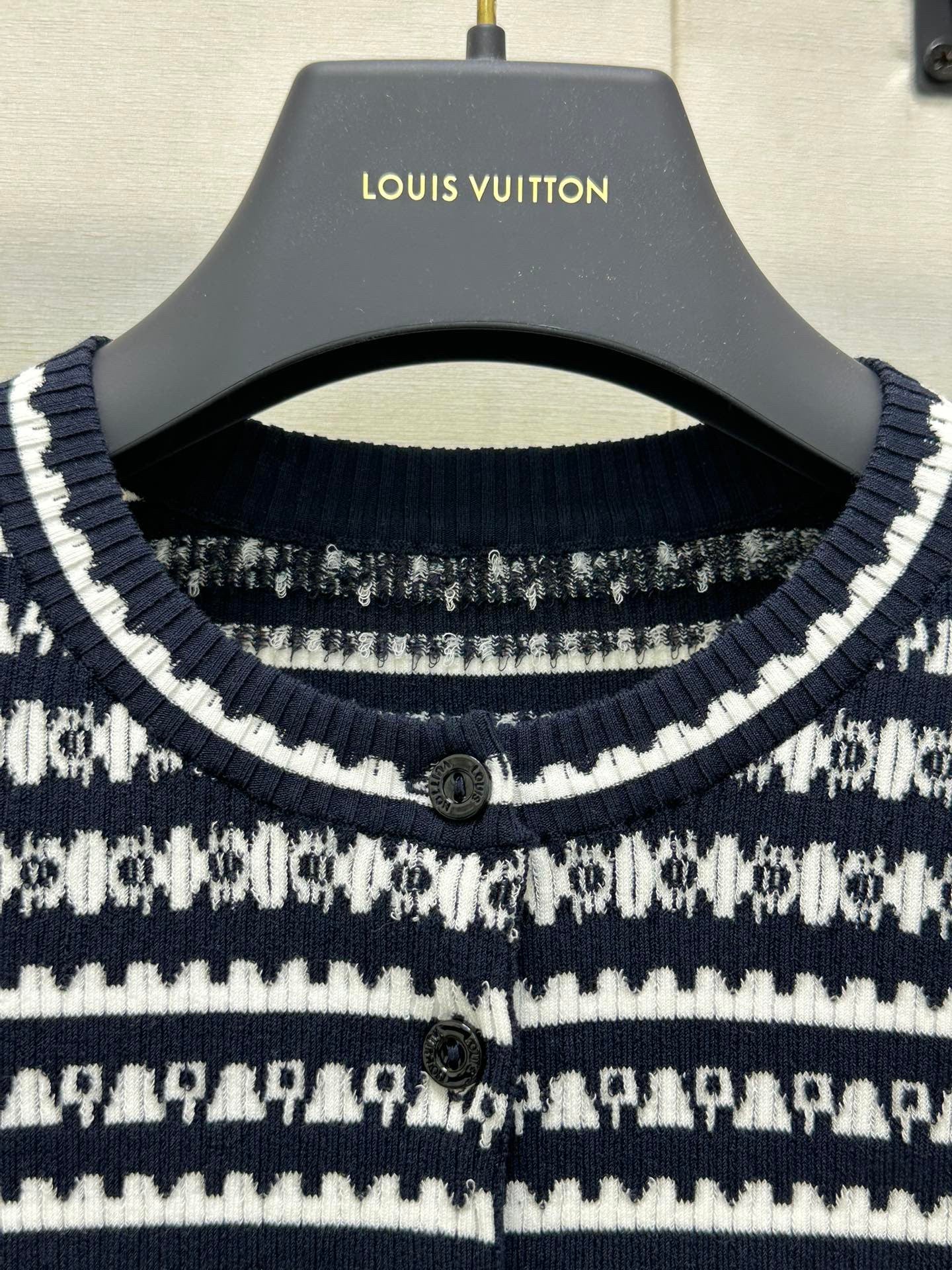 Monogram-Striped Knit Cardigan