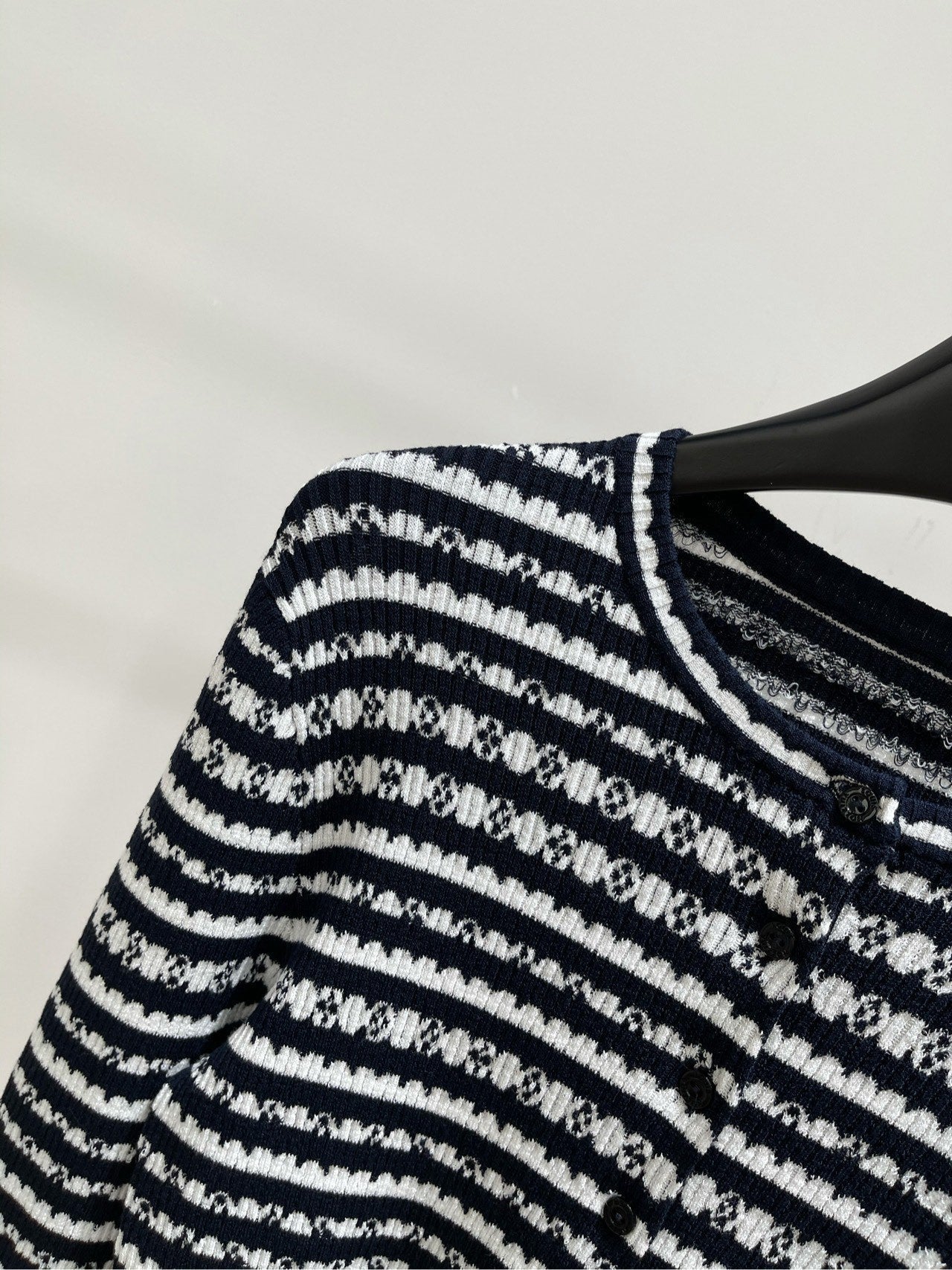 Monogram-Striped Knit Cardigan