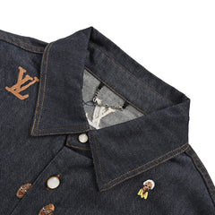 Veste en jean presbyte entièrement brodée