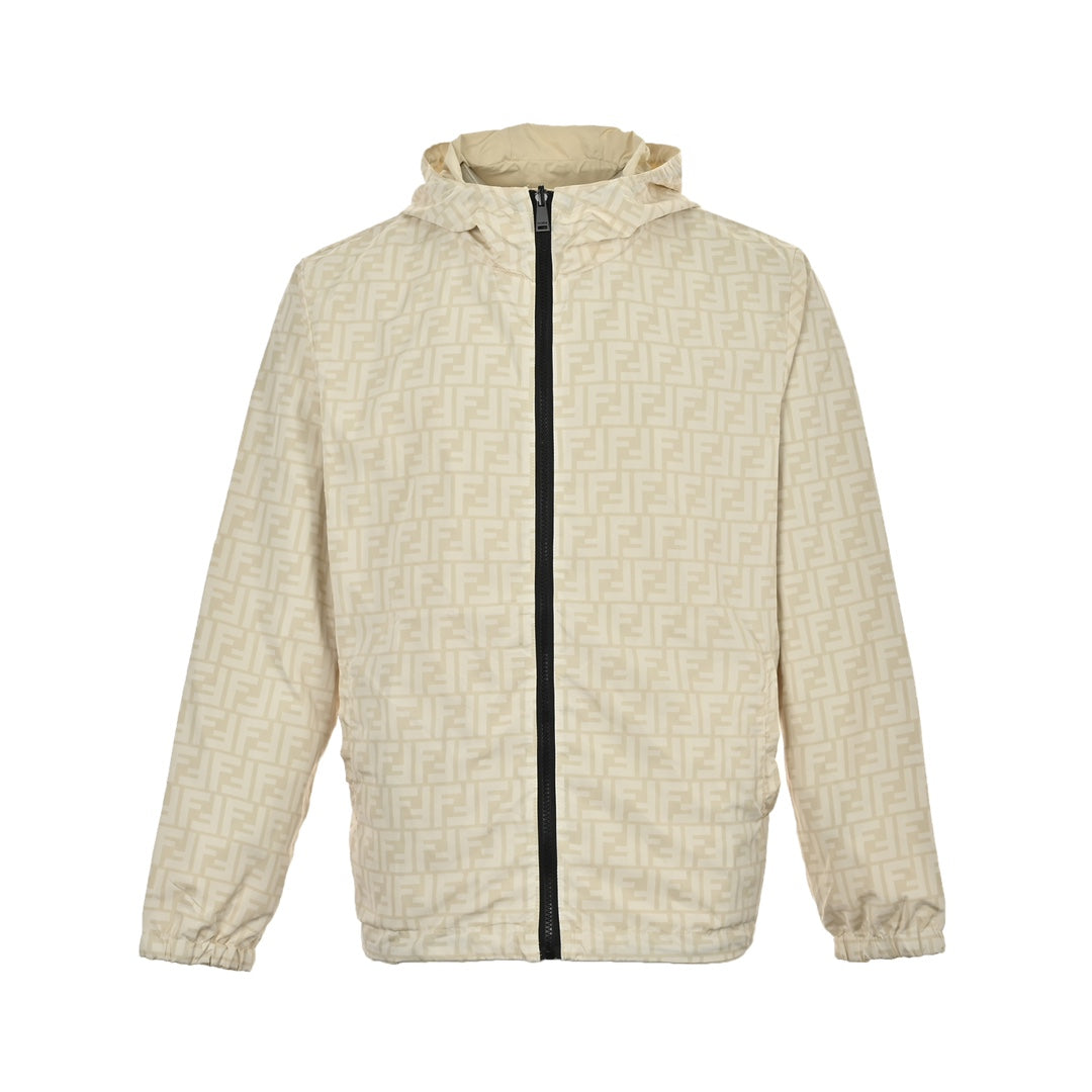 Veste à capuche réversible en nylon FF entièrement imprimée