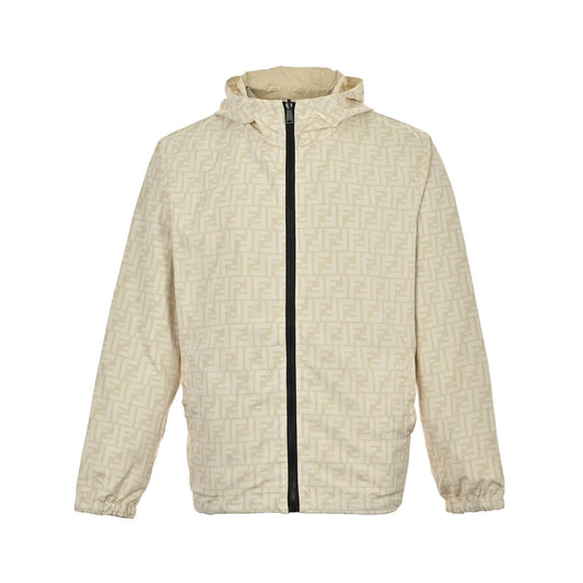 Veste à capuche réversible en nylon FF entièrement imprimée