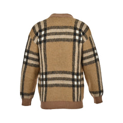 Jupe cardigan à carreaux rayée en mohair