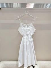 Lace-Trimmed Satin Slip Dress