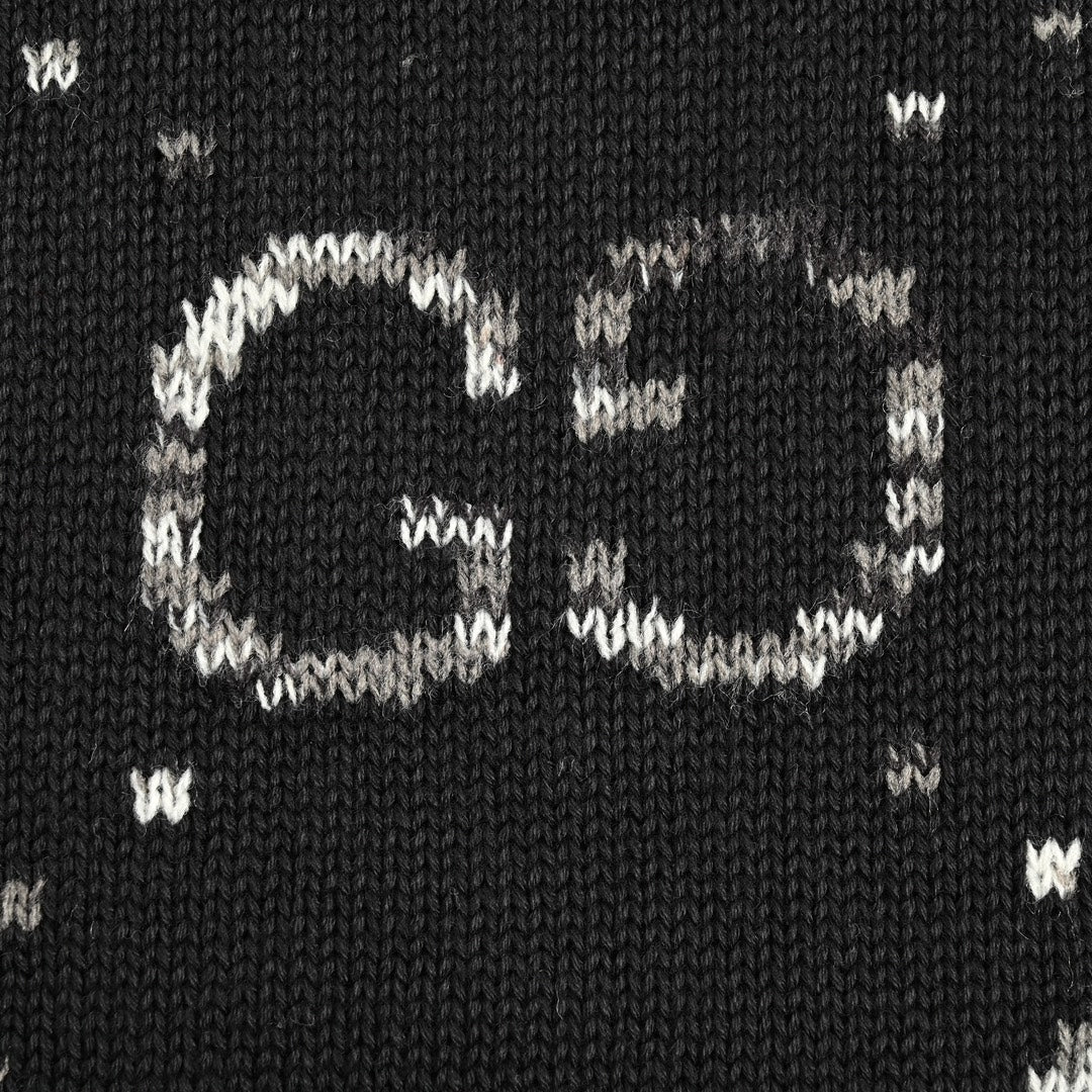 Pull col rond avec logo jacquard dégradé sur toute la surface