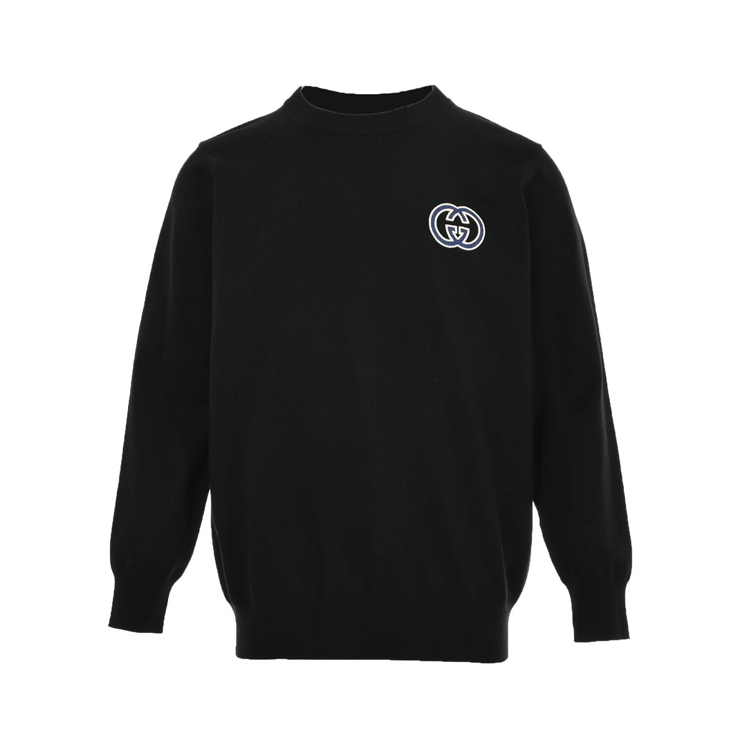 Pull tricoté avec petit logo brodé Double G