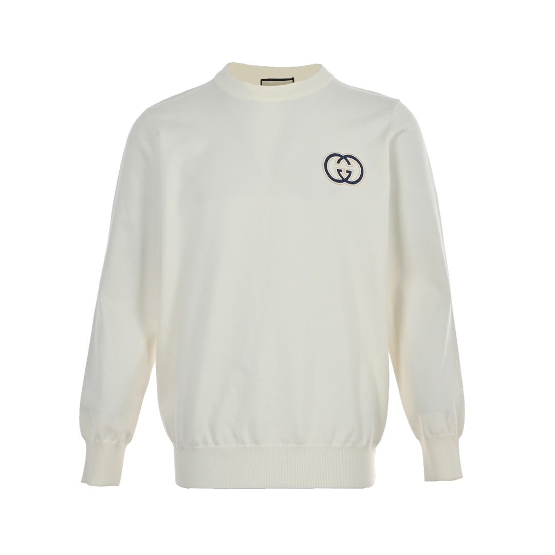 Pull tricoté avec petit logo brodé Double G