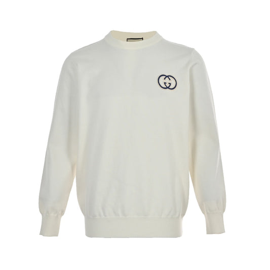Pull tricoté avec petit logo brodé Double G