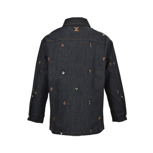 Vollständig bestickte Jeansjacke für Alterssichtigkeit